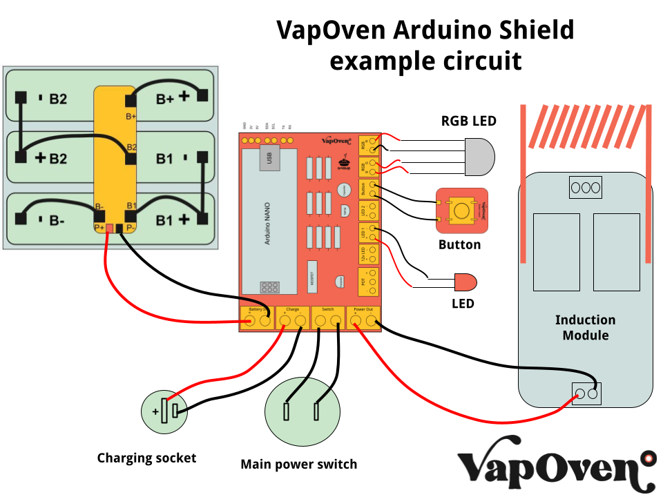VapOven Arduino Shield example circuit